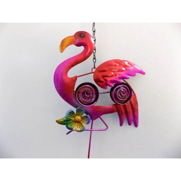 NEW Metal Flamingo Wind Chimes Figurine Philippines Home Decor Florida Souvenir - Picture 4 of 5